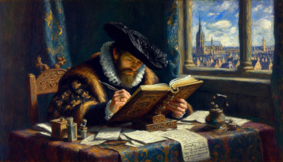 Darius poring over his tomes
