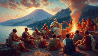 Empedocles and his followers near Mount Etna