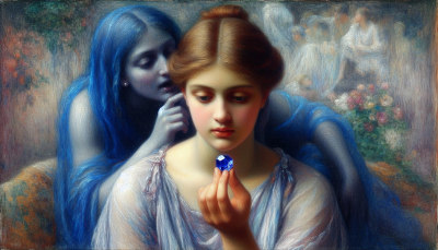 Nanshe whispering in Xanthippe's ear