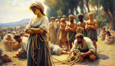 Sophia surrendering to the slave traders