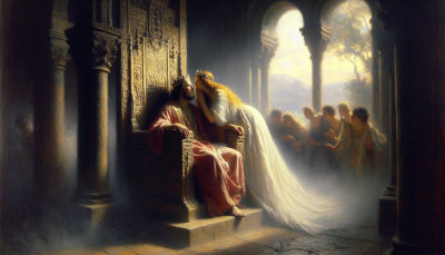 Women whispering into the ears of kings