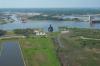 The Battleship Texas seen from the San Jacinto Monument