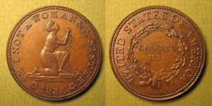 1838 Anti-Slavery Hard Times Token image