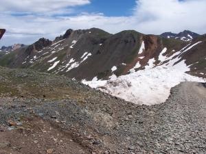 Snow on the mountain tops image