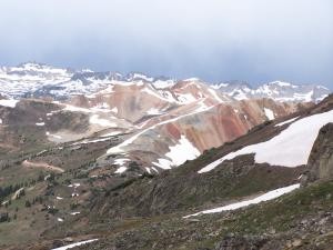 Snow on the mountains image