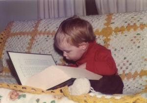 Big book and a small boy image