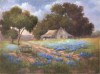 Bluebonnet Scene with Wagon