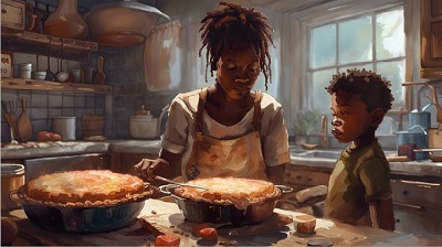 Mama and her son image