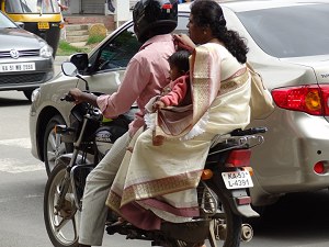 Family on a motor cycle image