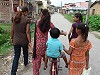 Children walking down the street