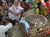 Man selling chickens