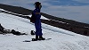 A woman skiing on Mount Hood