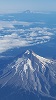 Mount Hood and Mount Adams from a plane
