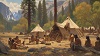A native American camp in Yosemite