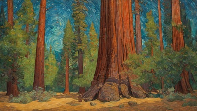Redwood trees in Yosemite image