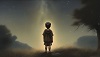 Boy looking up at the stars