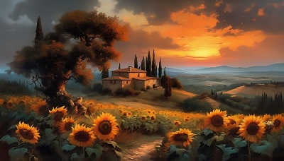 Tuscan sunset image